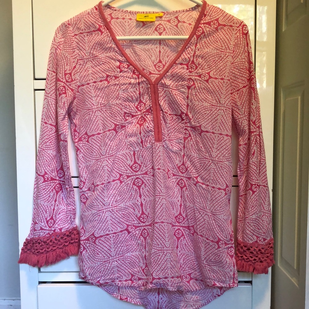 Pink Roberta Roller Rabbit Tunic Top, Size XS
